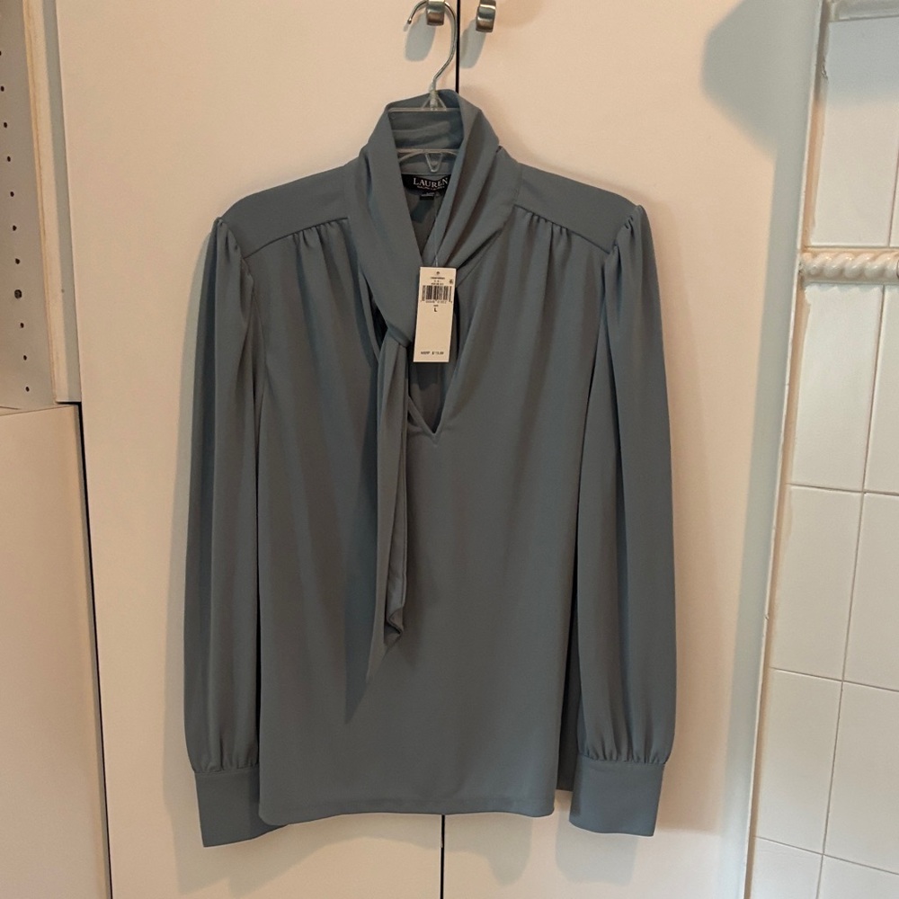 Ralph Lauren Sophisticated Gray Blouse